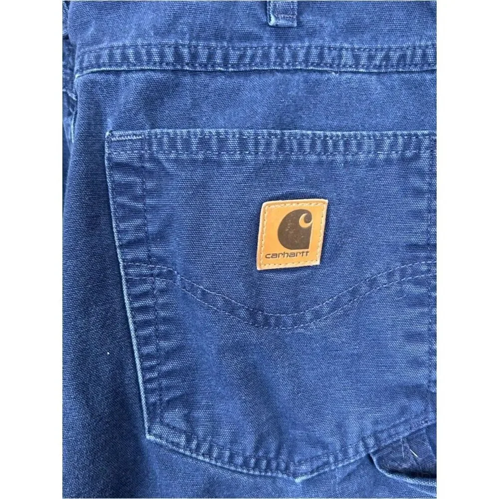 Carhartt Y2K Carpenter Work Loose Pants Utility Blue Relaxed Fit 32x36 B159 NVY